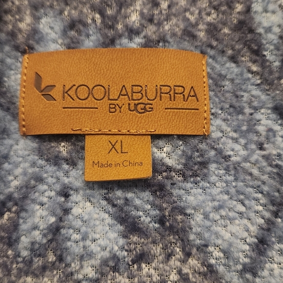 Koolaburra By Ugg Blue Floral Sherpa Hooded Vest Size XL - Picture 3 of 12
